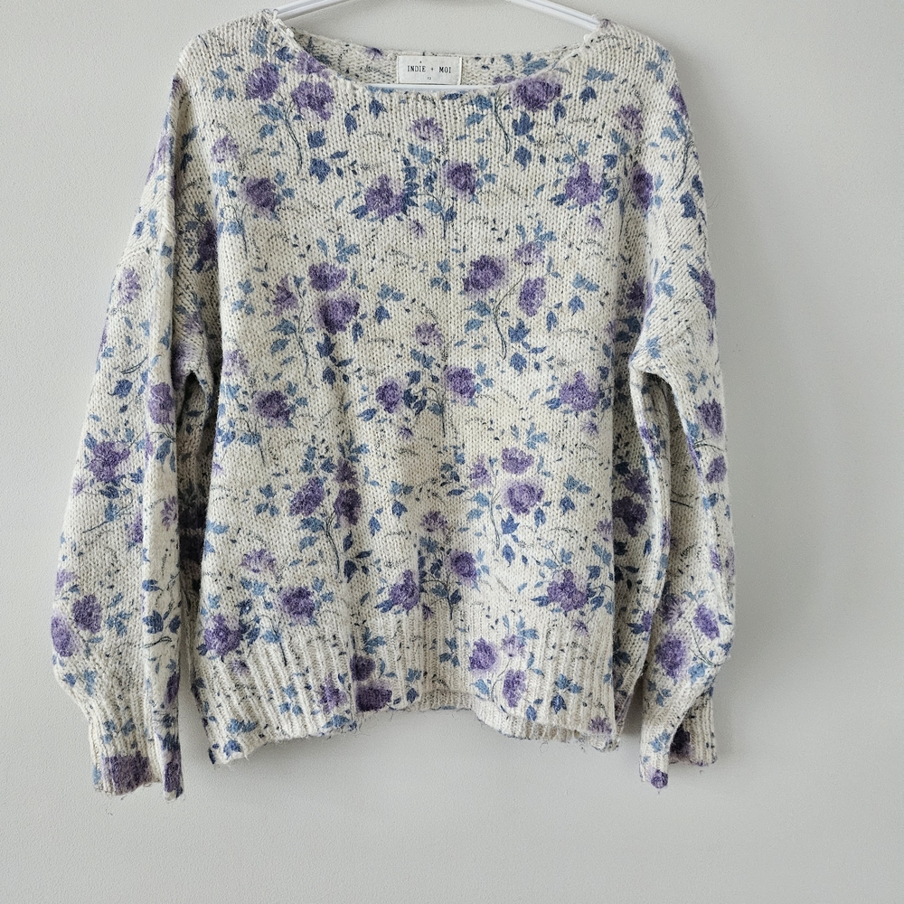 Floral Patterned Women's Sweater